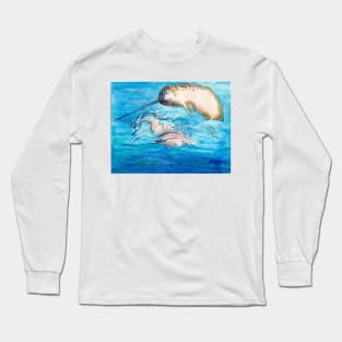 Dolphin, Narwhal and Unicorn Long Sleeve T-Shirt